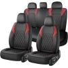 image:imageCoverado Automotive Seat Covers Faux Leather Seat Covers Front Seat Luxury Car Seat Covers Seat Cushion Front Driver Seat Covers Car Seat Protector Truck Accessories Fit Most Cars BlackampRedBlackRed