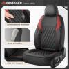 image:imageCoverado Automotive Seat Covers Faux Leather Seat Covers Front Seat Luxury Car Seat Covers Seat Cushion Front Driver Seat Covers Car Seat Protector Truck Accessories Fit Most Cars BlackampRedBlackRed