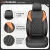 image:imageCoverado Automotive Seat Covers Faux Leather Seat Covers Front Seat Luxury Car Seat Covers Seat Cushion Front Driver Seat Covers Car Seat Protector Truck Accessories Fit Most Cars BlackampRedBlackOrange