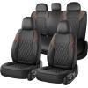 image:imageCoverado Automotive Seat Covers Faux Leather Seat Covers Front Seat Luxury Car Seat Covers Seat Cushion Front Driver Seat Covers Car Seat Protector Truck Accessories Fit Most Cars BlackampRedBlackCoffee