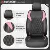 image:imageCoverado Automotive Seat Covers Faux Leather Seat Covers Front Seat Luxury Car Seat Covers Seat Cushion Front Driver Seat Covers Car Seat Protector Truck Accessories Fit Most Cars BlackampRedBlackPink