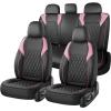 image:imageCoverado Automotive Seat Covers Faux Leather Seat Covers Front Seat Luxury Car Seat Covers Seat Cushion Front Driver Seat Covers Car Seat Protector Truck Accessories Fit Most Cars BlackampRedBlackPink