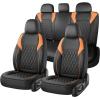 image:imageCoverado Automotive Seat Covers Faux Leather Seat Covers Front Seat Luxury Car Seat Covers Seat Cushion Front Driver Seat Covers Car Seat Protector Truck Accessories Fit Most Cars BlackampRedBlackOrange