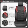 image:imageCoverado Automotive Seat Covers Faux Leather Seat Covers Front Seat Luxury Car Seat Covers Seat Cushion Front Driver Seat Covers Car Seat Protector Truck Accessories Fit Most Cars BlackampRedBlackRed