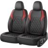 image:imageCoverado Automotive Seat Covers Faux Leather Seat Covers Front Seat Luxury Car Seat Covers Seat Cushion Front Driver Seat Covers Car Seat Protector Truck Accessories Fit Most Cars BlackampRedBlackRed