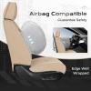 image:imageCoverado Car Seat Cover Cover for Cars Full Seat Premium Leather Universal Fit Waterproof Seat Protectors Car Seat Cushion NonSlip for Most CarsRedBeige