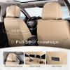 image:imageCoverado Car Seat Cover Cover for Cars Full Seat Premium Leather Universal Fit Waterproof Seat Protectors Car Seat Cushion NonSlip for Most CarsRedBeige