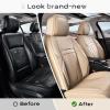 image:imageCoverado Car Seat Cover Cover for Cars Full Seat Premium Leather Universal Fit Waterproof Seat Protectors Car Seat Cushion NonSlip for Most CarsRedBeige