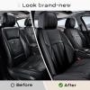 image:imageCoverado Car Seat Cover Cover for Cars Full Seat Premium Leather Universal Fit Waterproof Seat Protectors Car Seat Cushion NonSlip for Most CarsRedBlack