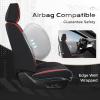 image:imageCoverado Car Seat Cover Cover for Cars Full Seat Premium Leather Universal Fit Waterproof Seat Protectors Car Seat Cushion NonSlip for Most CarsRedBlackRed