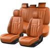 image:imageCoverado Car Seat Cover Cover for Cars Full Seat Premium Leather Universal Fit Waterproof Seat Protectors Car Seat Cushion NonSlip for Most CarsRedBrown