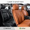 image:imageCoverado Car Seat Cover Cover for Cars Full Seat Premium Leather Universal Fit Waterproof Seat Protectors Car Seat Cushion NonSlip for Most CarsRedBrown
