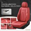image:imageCoverado Car Seat Cover Cover for Cars Full Seat Premium Leather Universal Fit Waterproof Seat Protectors Car Seat Cushion NonSlip for Most CarsRedRed