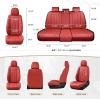 image:imageCoverado Car Seat Cover Cover for Cars Full Seat Premium Leather Universal Fit Waterproof Seat Protectors Car Seat Cushion NonSlip for Most CarsRedRed