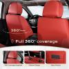 image:imageCoverado Car Seat Cover Cover for Cars Full Seat Premium Leather Universal Fit Waterproof Seat Protectors Car Seat Cushion NonSlip for Most CarsRedRed
