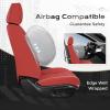 image:imageCoverado Car Seat Cover Cover for Cars Full Seat Premium Leather Universal Fit Waterproof Seat Protectors Car Seat Cushion NonSlip for Most CarsRedRed