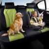 image:imageCoverado Car Seat Covers Back Car Seat Cover 3Pieces Leather Seat Cover Luxury Car Seat Cushion Luxury Seat Cover Seat Protector Universal Most Cars Trucks SUVBlackGreen