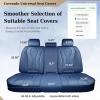 image:imageCoverado Car Seat Covers Back Car Seat Cover 3Pieces Leather Seat Cover Luxury Car Seat Cushion Luxury Seat Cover Seat Protector Universal Most Cars Trucks SUVBlue