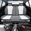 image:imageCoverado Car Seat Covers Back Car Seat Cover 3Pieces Leather Seat Cover Luxury Car Seat Cushion Luxury Seat Cover Seat Protector Universal Most Cars Trucks SUVWhite