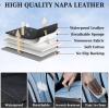 image:imageCoverado Car Seat Covers Back Car Seat Cover 3Pieces Leather Seat Cover Luxury Car Seat Cushion Luxury Seat Cover Seat Protector Universal Most Cars Trucks SUVBlackBlue