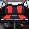 image:imageCoverado Car Seat Covers Back Car Seat Cover 3Pieces Leather Seat Cover Luxury Car Seat Cushion Luxury Seat Cover Seat Protector Universal Most Cars Trucks SUVBlackRed