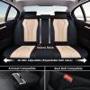 image:imageCoverado Car Seat Covers Back Car Seat Cover 3Pieces Leather Seat Cover Luxury Car Seat Cushion Luxury Seat Cover Seat Protector Universal Most Cars Trucks SUVBlackBeige