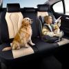 image:imageCoverado Car Seat Covers Back Car Seat Cover 3Pieces Leather Seat Cover Luxury Car Seat Cushion Luxury Seat Cover Seat Protector Universal Most Cars Trucks SUVBlackBeige