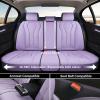 image:imageCoverado Car Seat Covers Back Car Seat Cover 3Pieces Leather Seat Cover Luxury Car Seat Cushion Luxury Seat Cover Seat Protector Universal Most Cars Trucks SUVPurple