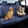 image:imageCoverado Car Seat Covers Back Car Seat Cover 3Pieces Leather Seat Cover Luxury Car Seat Cushion Luxury Seat Cover Seat Protector Universal Most Cars Trucks SUVBlue