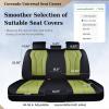 image:imageCoverado Car Seat Covers Back Car Seat Cover 3Pieces Leather Seat Cover Luxury Car Seat Cushion Luxury Seat Cover Seat Protector Universal Most Cars Trucks SUVBlackGreen