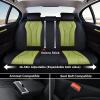image:imageCoverado Car Seat Covers Back Car Seat Cover 3Pieces Leather Seat Cover Luxury Car Seat Cushion Luxury Seat Cover Seat Protector Universal Most Cars Trucks SUVBlackGreen