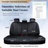 image:imageCoverado Car Seat Covers Back Car Seat Cover 3Pieces Leather Seat Cover Luxury Car Seat Cushion Luxury Seat Cover Seat Protector Universal Most Cars Trucks SUV01Black