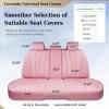 image:imageCoverado Car Seat Covers Back Car Seat Cover 3Pieces Leather Seat Cover Luxury Car Seat Cushion Luxury Seat Cover Seat Protector Universal Most Cars Trucks SUVPink