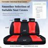 image:imageCoverado Car Seat Covers Back Car Seat Cover 3Pieces Leather Seat Cover Luxury Car Seat Cushion Luxury Seat Cover Seat Protector Universal Most Cars Trucks SUVBlackRed