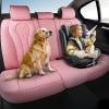 image:imageCoverado Car Seat Covers Back Car Seat Cover 3Pieces Leather Seat Cover Luxury Car Seat Cushion Luxury Seat Cover Seat Protector Universal Most Cars Trucks SUVPink