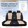 image:imageCoverado Car Seat Covers Back Car Seat Cover 3Pieces Leather Seat Cover Luxury Car Seat Cushion Luxury Seat Cover Seat Protector Universal Most Cars Trucks SUVBlackBeige