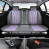 image:imageCoverado Car Seat Covers Back Car Seat Cover 3Pieces Leather Seat Cover Luxury Car Seat Cushion Luxury Seat Cover Seat Protector Universal Most Cars Trucks SUVGrayPurple