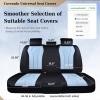 image:imageCoverado Car Seat Covers Back Car Seat Cover 3Pieces Leather Seat Cover Luxury Car Seat Cushion Luxury Seat Cover Seat Protector Universal Most Cars Trucks SUVBlackBlue