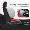 image:imageCoverado Car Seat Covers Front Covers for Cars Car Seat Cover Front Seats Car Seat Protector Waterproof Leather Car Seat Cushion Universal Interior Covers Seat Protectors for Most Cars PurpleRedBlack