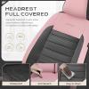image:imageCoverado Car Seat Covers Front Seats Luxury Leather Car Seat Covers Automotive Mesh Seat Covers 2 Pack AirbagCompatible Black Seat Covers for SUV Sedan TruckPinkBlack