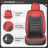 image:imageCoverado Car Seat Covers Front Seats Luxury Leather Car Seat Covers Automotive Mesh Seat Covers 2 Pack AirbagCompatible Black Seat Covers for SUV Sedan TruckRedBlack