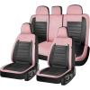 image:imageCoverado Car Seat Covers Front Seats Luxury Leather Car Seat Covers Automotive Mesh Seat Covers 2 Pack AirbagCompatible Black Seat Covers for SUV Sedan TruckPinkBlack