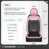 image:imageCoverado Car Seat Covers Front Seats Luxury Leather Car Seat Covers Automotive Mesh Seat Covers 2 Pack AirbagCompatible Black Seat Covers for SUV Sedan TruckPinkBlack