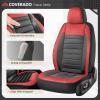 image:imageCoverado Car Seat Covers Front Seats Luxury Leather Car Seat Covers Automotive Mesh Seat Covers 2 Pack AirbagCompatible Black Seat Covers for SUV Sedan TruckRedBlack