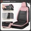 image:imageCoverado Car Seat Covers Front Seats Luxury Leather Car Seat Covers Automotive Mesh Seat Covers 2 Pack AirbagCompatible Black Seat Covers for SUV Sedan TruckPinkBlack