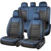 image:imageCoverado Car Seat Covers Front Seats Luxury Leather Car Seat Covers Automotive Mesh Seat Covers 2 Pack AirbagCompatible Black Seat Covers for SUV Sedan TruckBlueBlack