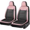 image:imageCoverado Car Seat Covers Front Seats Luxury Leather Car Seat Covers Automotive Mesh Seat Covers 2 Pack AirbagCompatible Black Seat Covers for SUV Sedan TruckPinkBlack