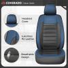 image:imageCoverado Car Seat Covers Front Seats Luxury Leather Car Seat Covers Automotive Mesh Seat Covers 2 Pack AirbagCompatible Black Seat Covers for SUV Sedan TruckBlueBlack