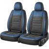 image:imageCoverado Car Seat Covers Front Seats Luxury Leather Car Seat Covers Automotive Mesh Seat Covers 2 Pack AirbagCompatible Black Seat Covers for SUV Sedan TruckBlueBlack