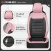 image:imageCoverado Car Seat Covers Front Seats Luxury Leather Car Seat Covers Automotive Mesh Seat Covers 2 Pack AirbagCompatible Black Seat Covers for SUV Sedan TruckPinkBlack